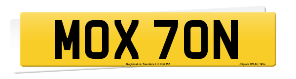 Registration number MOX 70N